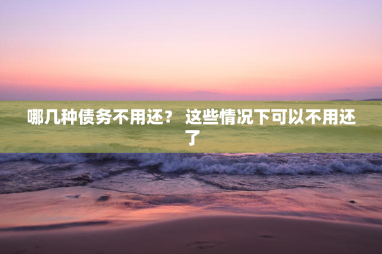 哪几种债务不用还？ 这些情况下可以不用还了