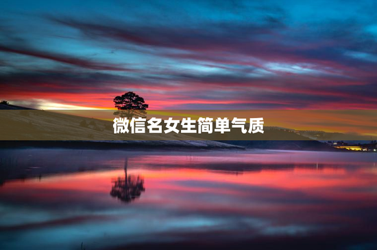 微信名女生简单气质