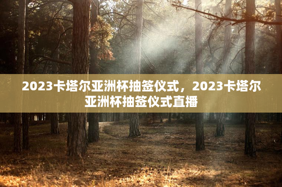 2023卡塔尔亚洲杯抽签仪式，2023卡塔尔亚洲杯抽签仪式直播