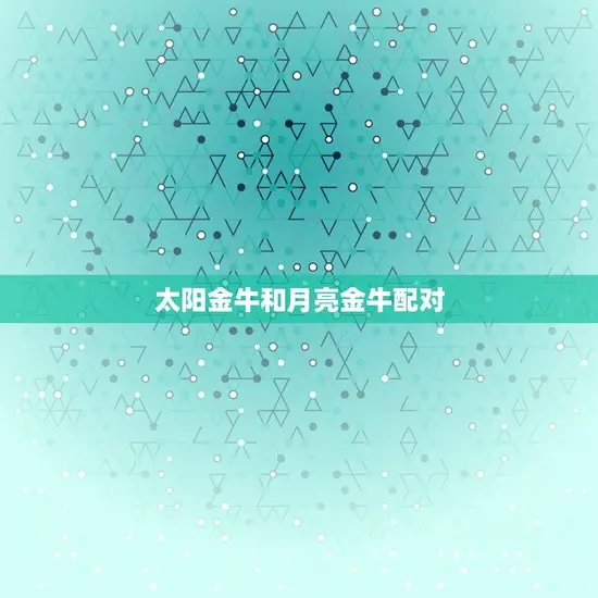 太阳金牛和月亮金牛配对