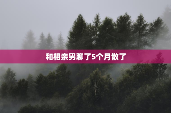 和相亲男聊了5个月散了