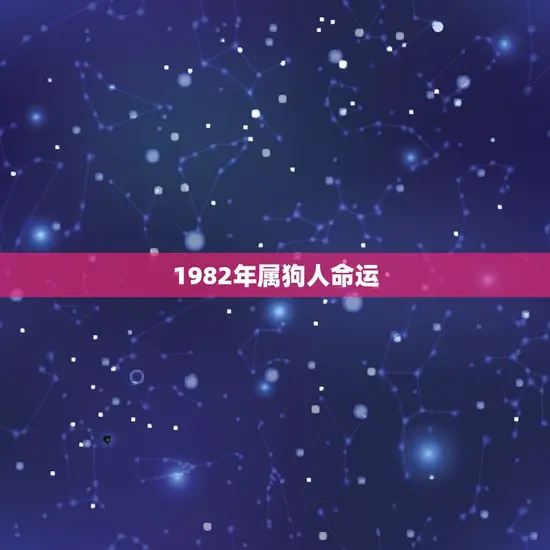1982年属狗人命运