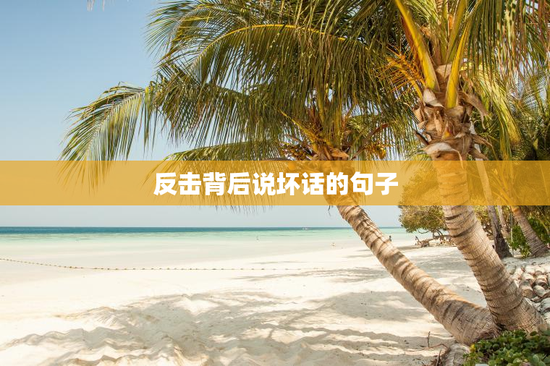 反击背后说坏话的句子