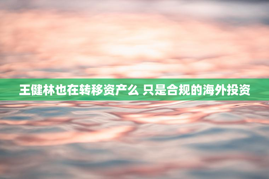 王健林也在转移资产么 只是合规的海外投资