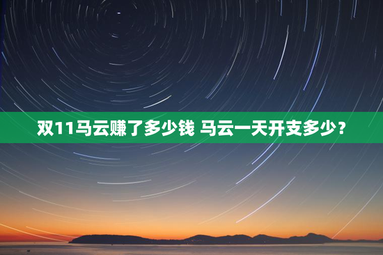 双11马云赚了多少钱 马云一天开支多少？