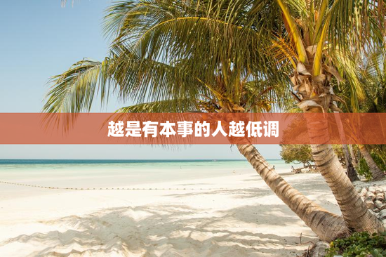 越是有本事的人越低调