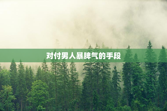 对付男人暴脾气的手段