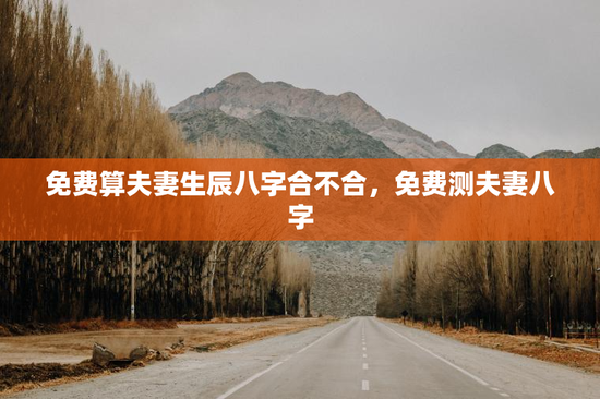 免费算夫妻生辰八字合不合，免费测夫妻八字