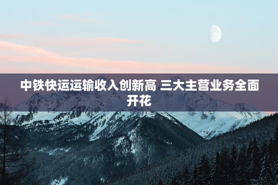 中铁快运运输收入创新高 三大主营业务全面开花