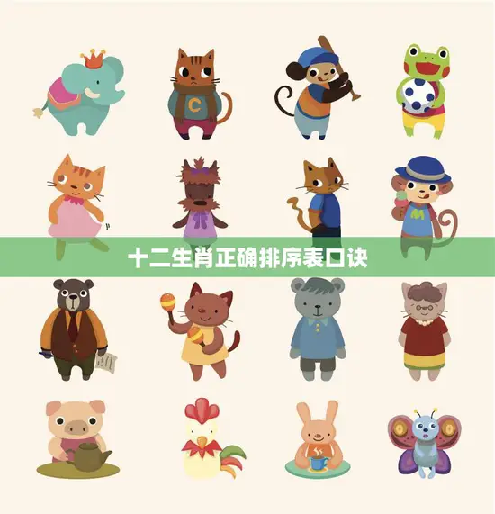 十二生肖正确排序表口诀(轻松记忆快速排序)