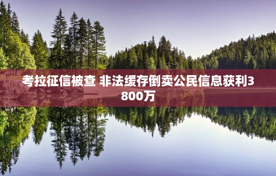 考拉征信被查 非法缓存倒卖公民信息获利3800万