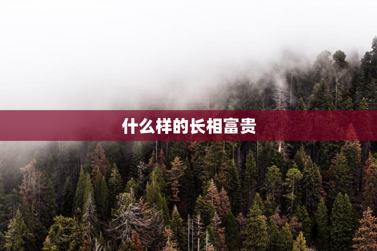 什么样的长相富贵