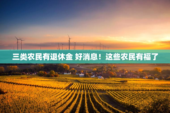 三类农民有退休金 好消息！这些农民有福了