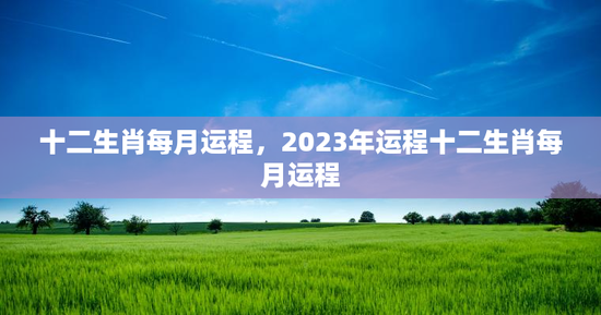 十二生肖每月运程，2023年运程十二生肖每月运程