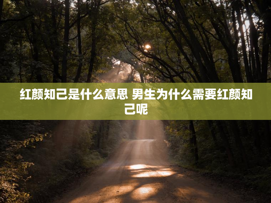 红颜知己是什么意思 男生为什么需要红颜知己呢