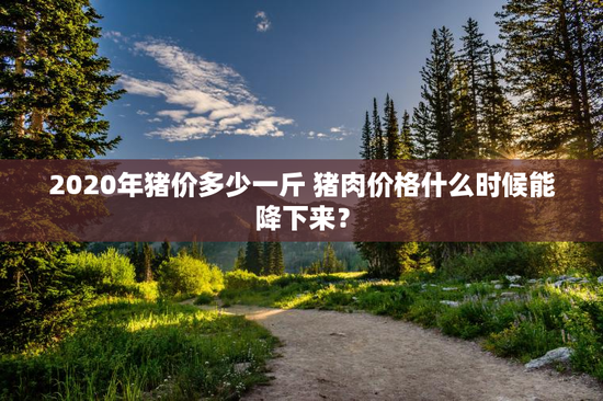 2020年猪价多少一斤 猪肉价格什么时候能降下来？