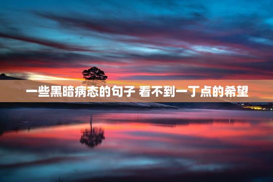一些黑暗病态的句子 看不到一丁点的希望