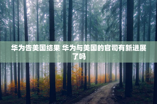 华为告美国结果 华为与美国的官司有新进展了吗