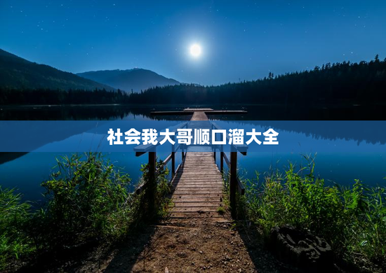 社会我大哥顺口溜大全