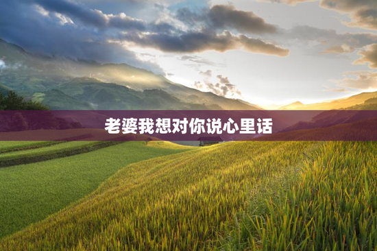老婆我想对你说心里话