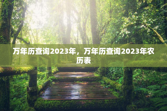 万年历查询2023年，万年历查询2023年农历表