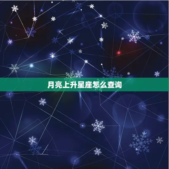 月亮上升星座怎么查询