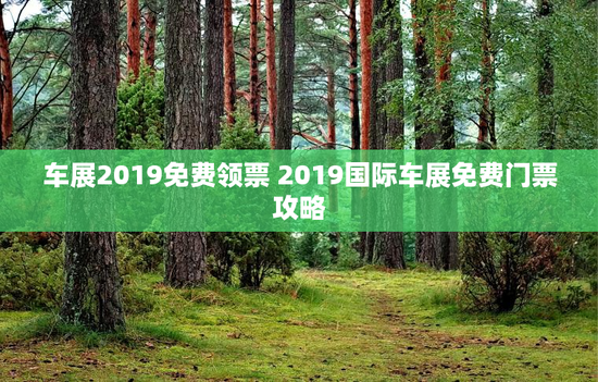 车展2019免费领票 2019国际车展免费门票攻略