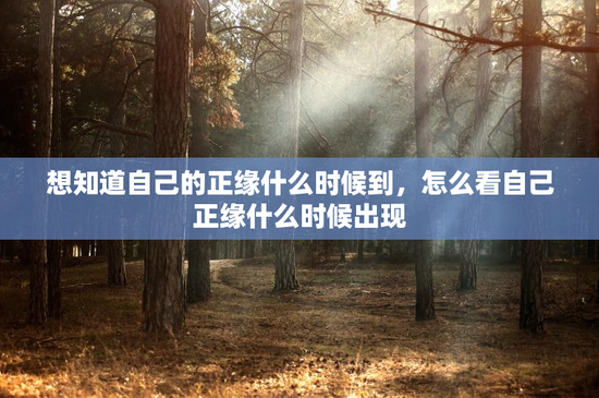 想知道自己的正缘什么时候到，怎么看自己正缘什么时候出现