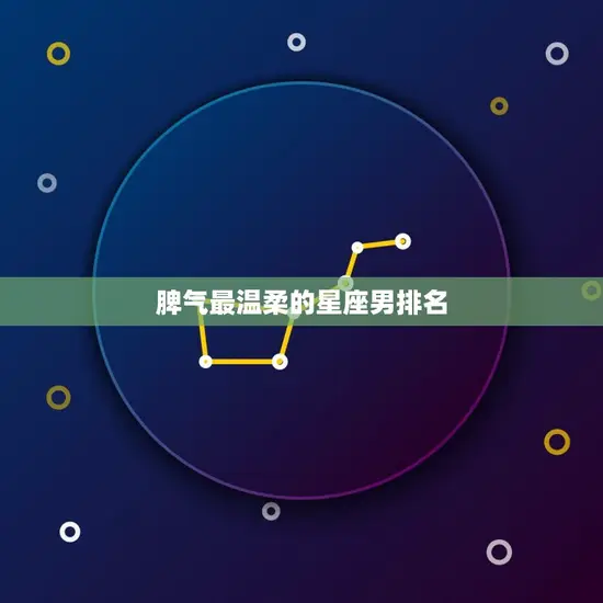 脾气最温柔的星座男排名