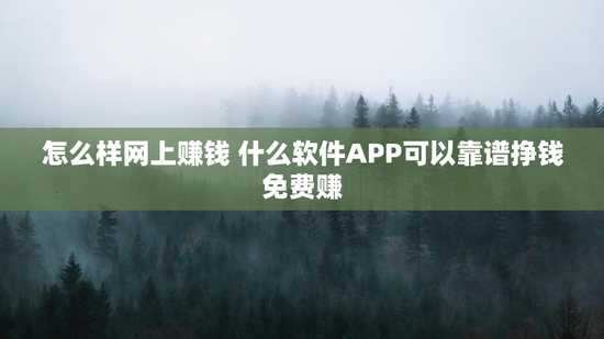 怎么样网上赚钱 什么软件APP可以靠谱挣钱免费赚