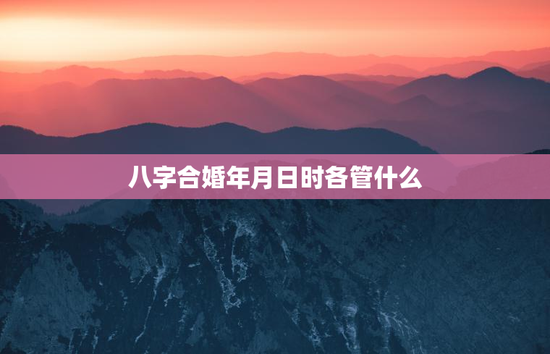 八字合婚年月日时各管什么，八字合婚时间怎么算