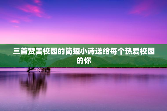 三首赞美校园的简短小诗送给每个热爱校园的你