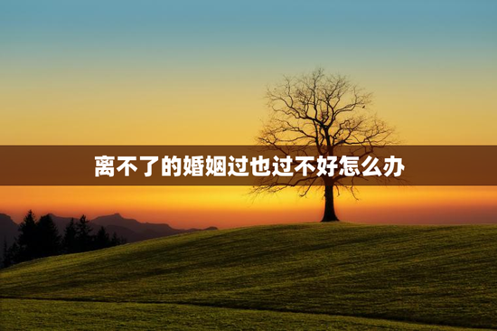 离不了的婚姻过也过不好怎么办，如果你的婚姻离又离不了过又过不了你会怎么办