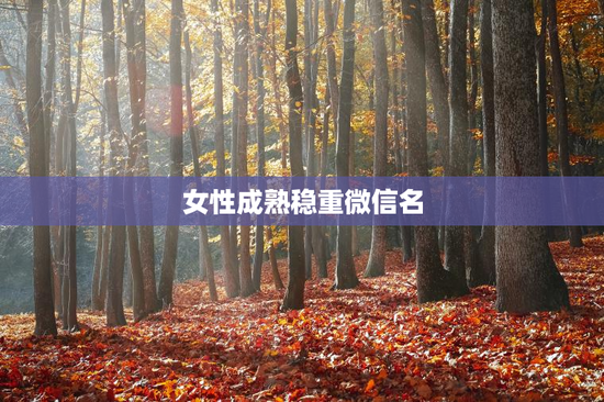 女性成熟稳重微信名