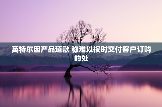 英特尔因产品道歉 称难以按时交付客户订购的处