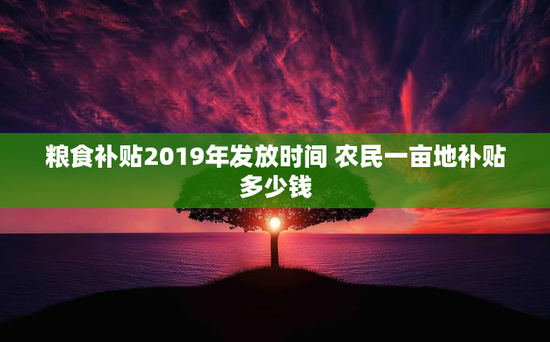 粮食补贴2019年发放时间 农民一亩地补贴多少钱