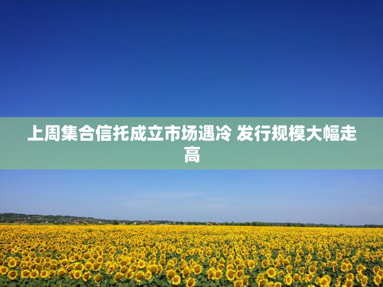 上周集合信托成立市场遇冷 发行规模大幅走高