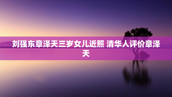 刘强东章泽天三岁女儿近照 清华人评价章泽天