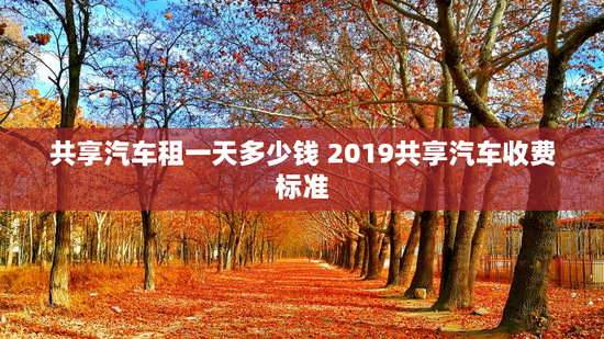 共享汽车租一天多少钱 2019共享汽车收费标准