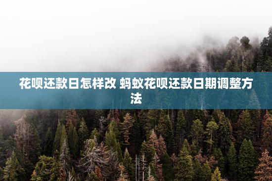 花呗还款日怎样改 蚂蚁花呗还款日期调整方法