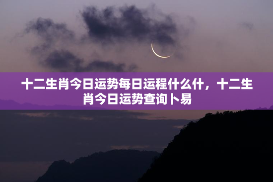 十二生肖今日运势每日运程什么什，十二生肖今日运势查询卜易