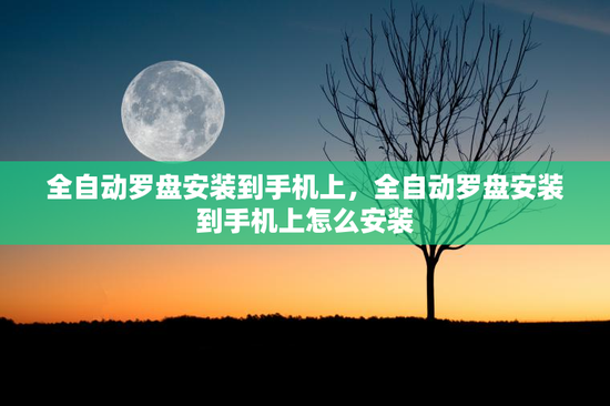 全自动罗盘安装到手机上，全自动罗盘安装到手机上怎么安装