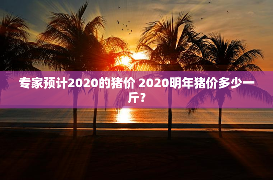 专家预计2020的猪价 2020明年猪价多少一斤？