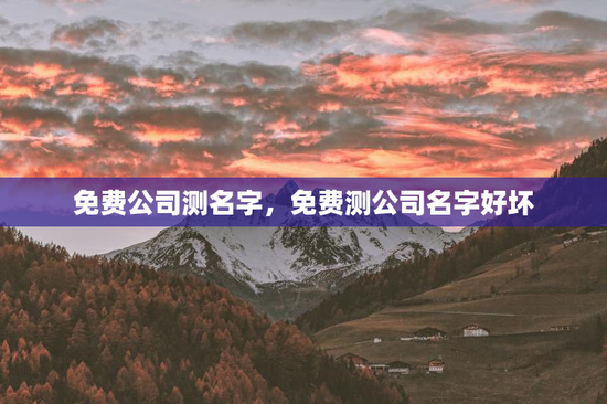 免费公司测名字，免费测公司名字好坏