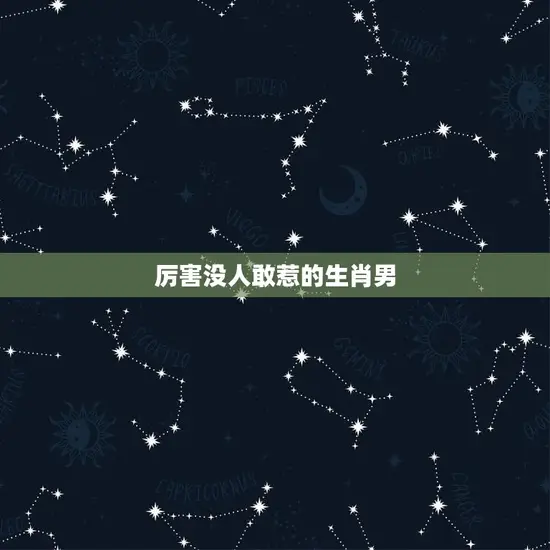 厉害没人敢惹的生肖男