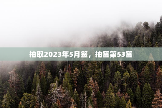 抽取2023年5月签，抽签第53签
