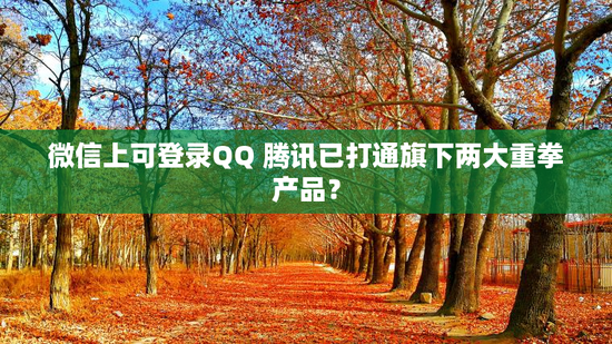 微信上可登录QQ 腾讯已打通旗下两大重拳产品？