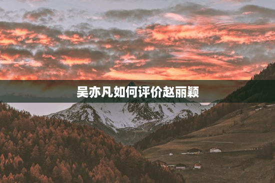 吴亦凡如何评价赵丽颖