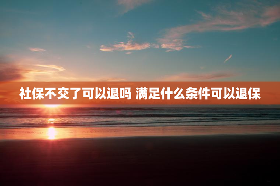 社保不交了可以退吗 满足什么条件可以退保