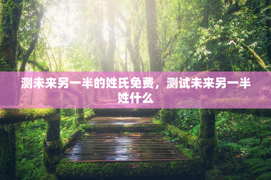测未来另一半的姓氏免费，测试未来另一半姓什么
